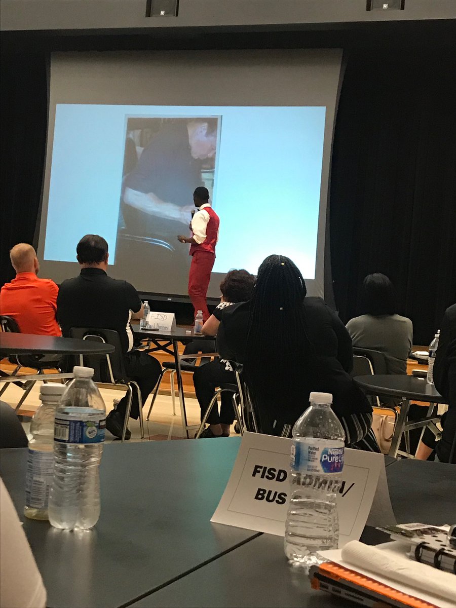 FerrisISD's tweet photo. Thank you Shadrack Boakye for inspiring us with your amazing testimony at this year’s Ferris ISD Back to School Breakfast! This year, we will strive to “cover our neighbor” and learn our students’ stories #whatsyourstory #asktherealquestion #coveryourneighbor #FerrisISD https://t.co/ePAuLTO9nq