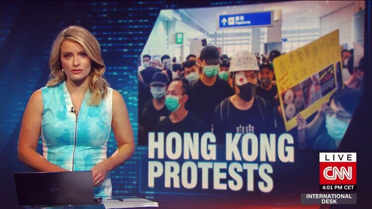 LyndaKinkade's tweet photo. Breaking: Hong Kong Airport at a standstill for a second day running. Riot police now inside clashing with protestors @Cnn @CNNI #idesk #hongkong https://t.co/1vQPXAtWNA