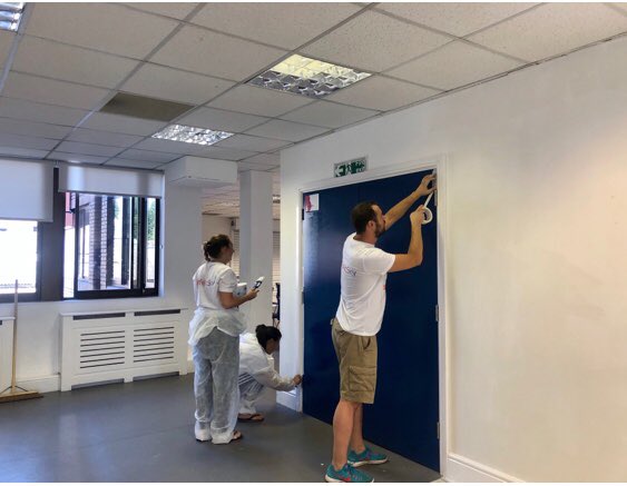 What a team! Thank you for all the volunteers who supported Bolder today. #goodasnew #gettingreadysep The school looks fab! @skybiggerpic <a href="/hestonwestcp/">Heston West BigLocal</a>