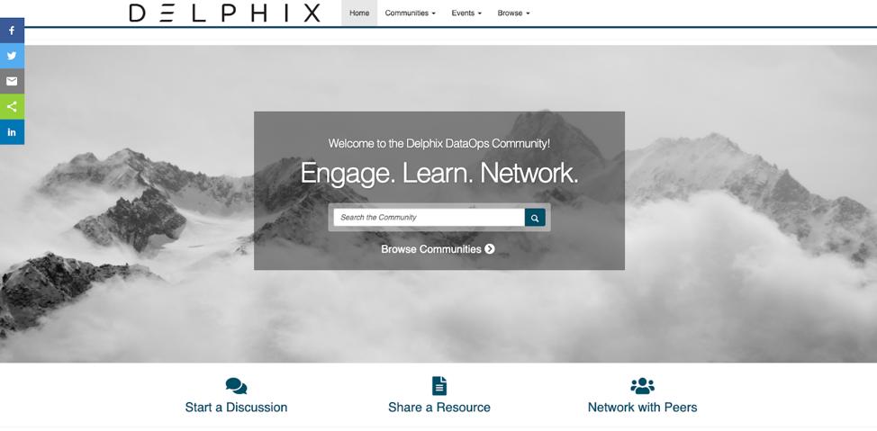 Delphix's tweet photo. Delphix is pleased to announce the world’s first DataOps Community. From knowledge sharing to problem solving and networking, the community will serve as a destination for all things #DataOps. Read more about what's in store: https://t.co/j844Hv0Mn7 https://t.co/mIsAWdU6E9