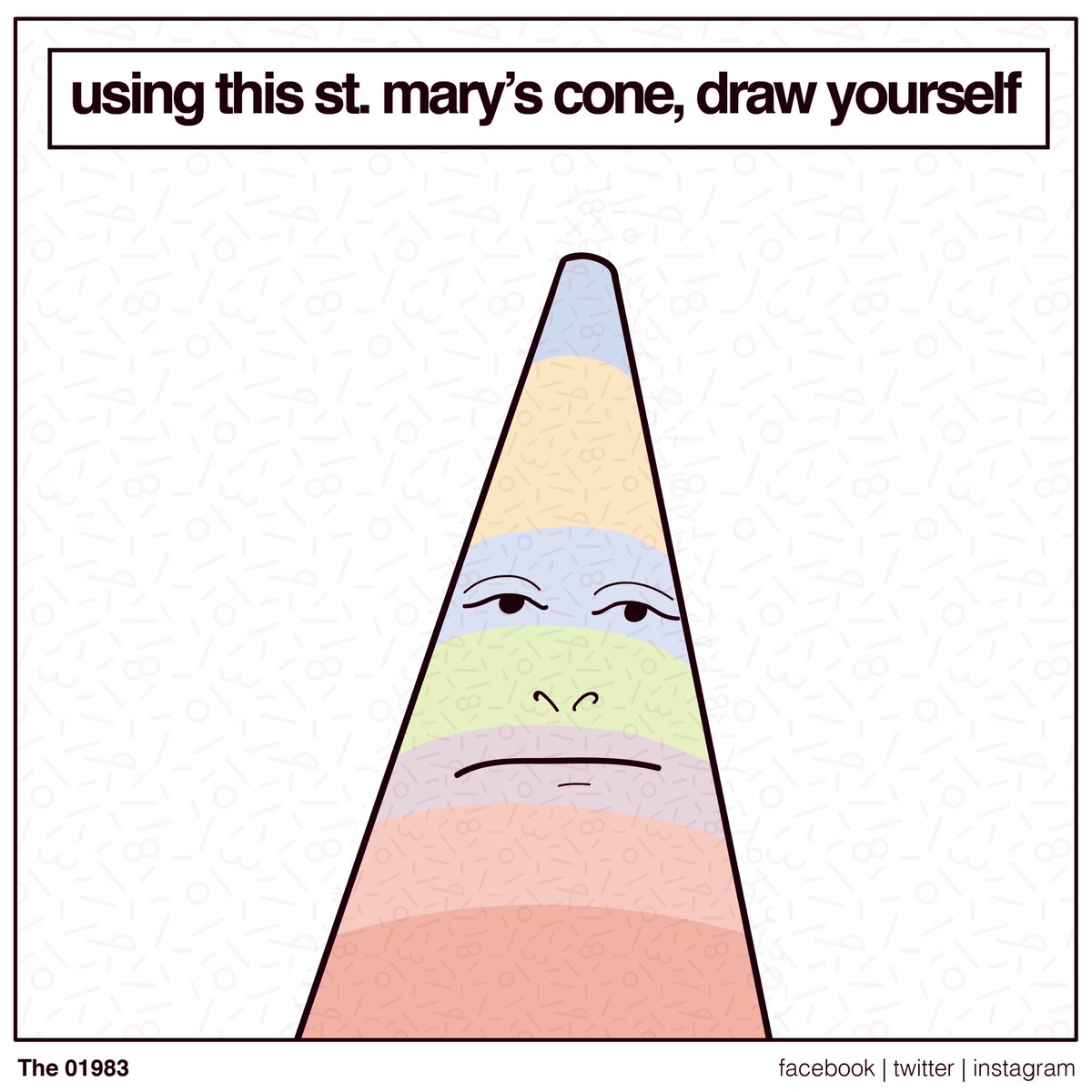 The_01983's tweet photo. Using this St. Mary’s cone, draw yourself... #illustration #draw #drawing #isleofwight #drawpotato #potatodraw #cartoon https://t.co/hxAmbmirO4