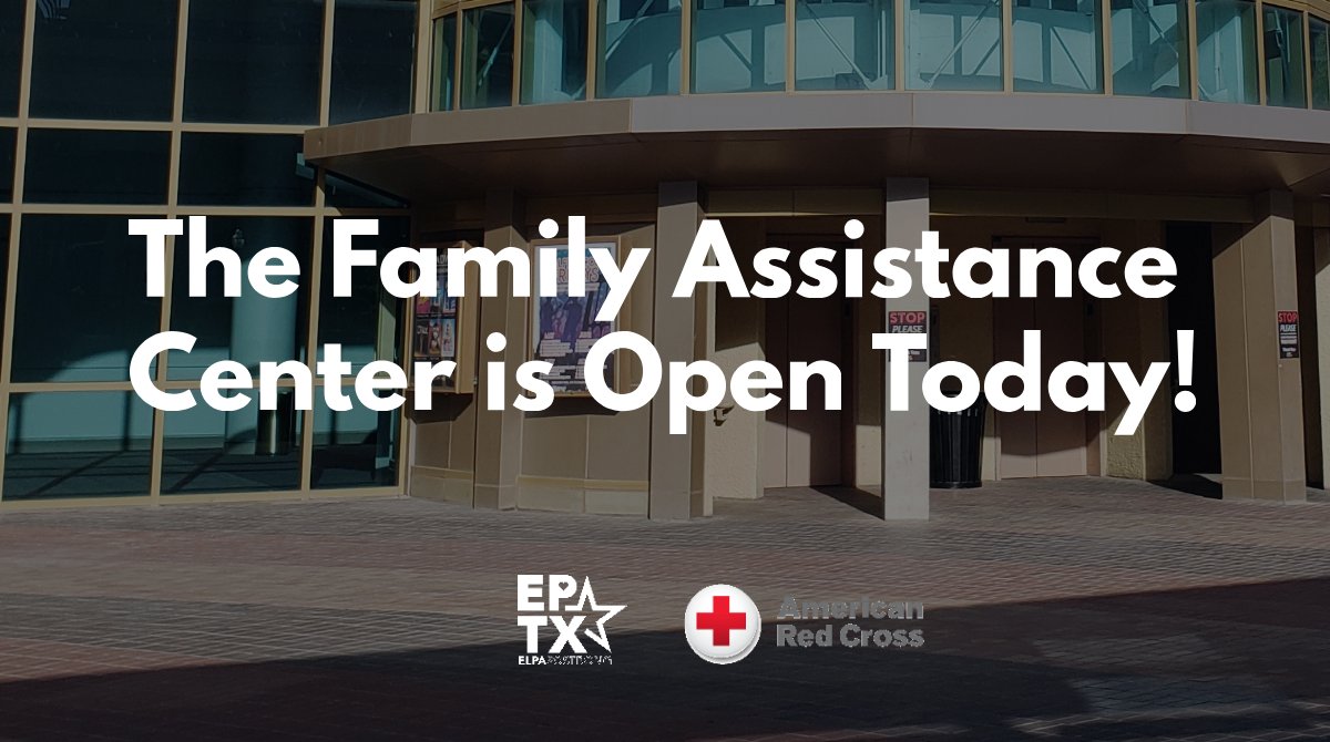 ElPasoFireTX's tweet photo. The FAC will be open today from 10AM to 8PM for those affected by the events of Aug 3rd.  

The FAC will close after tonight as it transitions to the future Resiliency Center. Services will continue to be provided, visit https://t.co/1ykHJ5fuKU to learn more. 

#ElPasoStrong https://t.co/iJ7ZZpyanY