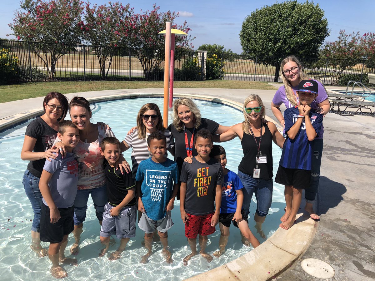 No better way to beat the Texas heat than dipping our toes in the water with some of our favorite kiddos! #StallionReady