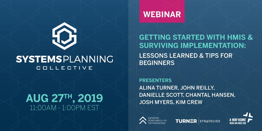 homelesshub's tweet photo. Are you in the process of implementing an HMIS – or starting to think about it? The #SystemsPlanningCollective is hosting a WEBINAR to share tips, tricks &amp; tools from experts who have survived HMIS and lived to tell the tale! https://t.co/t8fzXz8z8J @AlinaITurner https://t.co/cMzUO5BPmj