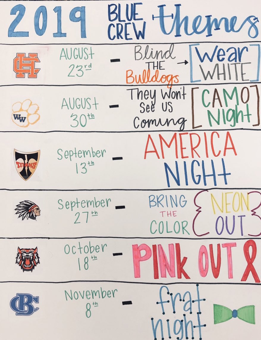 ElbertSTUDENTS's tweet photo. It’s that time again guys!! Here are the football themes for this year! Excited to see y’all there! #bluecrew @ECCHS_GA 🤘🏼🤘🏼 https://t.co/vX7rFbs5wT