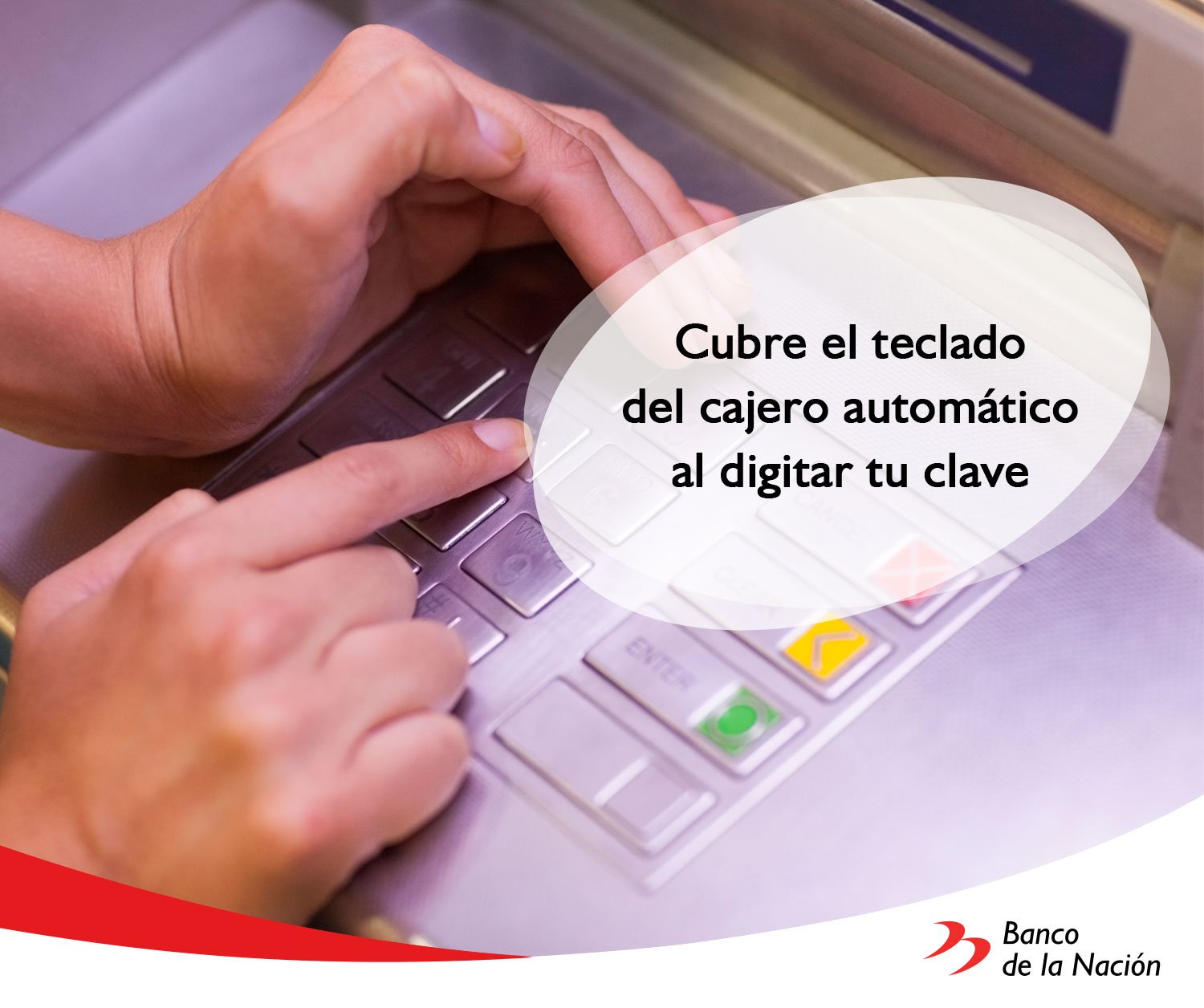 Banco de la Nación on Twitter "Cubre el teclado del cajero automático
