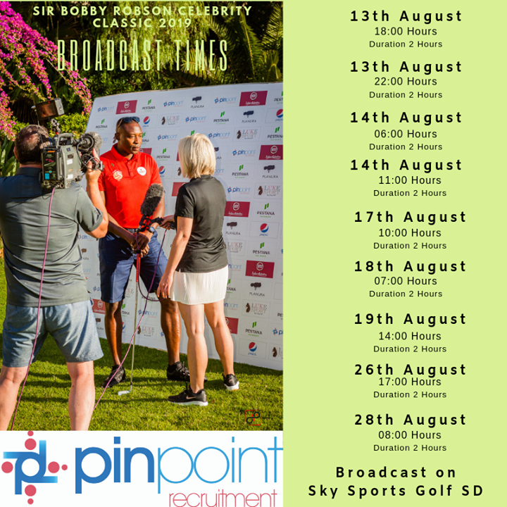 ConnectVIPs's tweet photo. 🌟 ⛳ Just a quick reminder.. The first broadcast of the PinPoint Recruitment Sponsored Sir Bobby Robson Celebrity Classic Golf is at 18:00 hrs and again at 22:00 hrs this evening 📺 ⛳
 
@SirBobbyGolf #celebritygolf #SirBobbyRobson #SirBobbyGolf #charitygolf #pinpointrecruitment https://t.co/yPxZlLpCn9