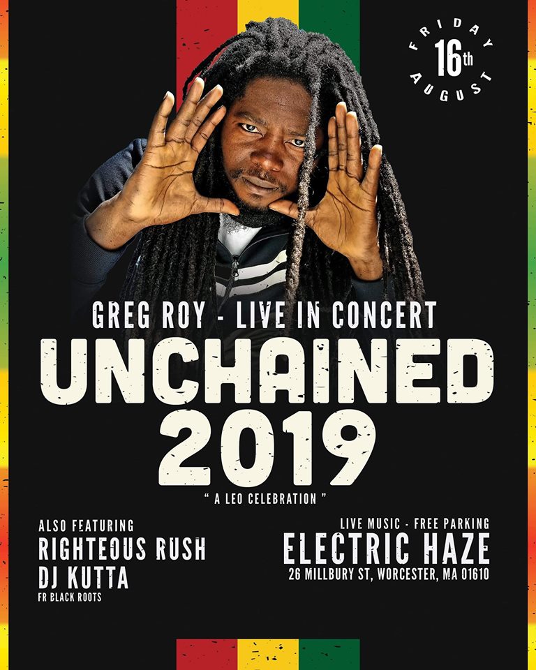 BostonMusic2's tweet photo. Come see one of Boston's hottest Reggae artists @Gregroymusic Friday (8/16) at Electric Haze Worcester and Sunday (8/18) at Salvatore's Lawrence Riverwalk. Bob Marley hits, fun vibes! #Reggae #Boston #bostonevents #bostonmusic #Worcester #worcesterevents #worcestermusic https://t.co/jisjNKkMX0