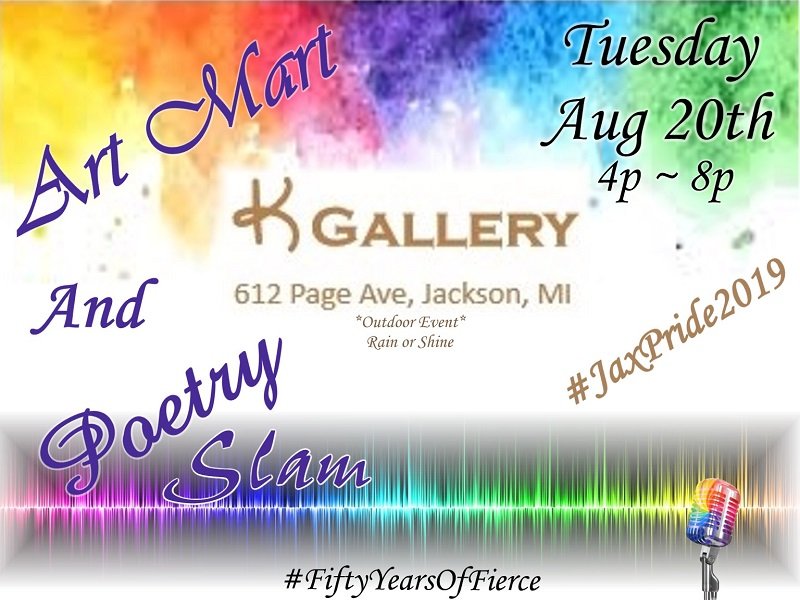 jaxprideweek's tweet photo. #Art Mart & #Poetry Slam
Tue 20th 4-8p #KGallery 612 Page Ave
Artists works 4 sale. #LGBTQ sharing original or historical pieces by the #Pride community.
*Space 4 Artists & Poets!
https://t.co/o4xBmz5bvL
#FiftyYearsOfFierce #JaxPride2019 #JacksonMI #PureMichigan #SoberSpaces https://t.co/bRPhgjuM5R