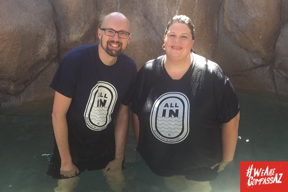 compassazchurch's tweet photo. Congratulations to Haley Cole, Hollie Darrin, and Krissy Pettifield. Let’s welcome them to God’s family! #WeAreCompassAZ #baptismsCCC https://t.co/fVK5gukXav