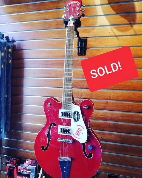 Nice score! #Repost '@RockIslandSound: One lucky customer found what they were looking for! The Gretsch Bono model is on its way to a good home. #sold #gretsch #gretschguitars #bono #u2 #red #semihollow #335 #guitarstagram...'