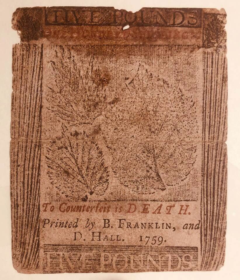 pancoinsPAN's tweet image. Our friend, Dr. Franklin is on his way to Chicago for the ANA World’s Fair of Money this week. He was curious if he would be able to see some of the paper currency that his shop printed. Visit the Dr. at PAN table, Club Midway. #Coins #ANA #CoinZip #CoinWorld #CoinWeek