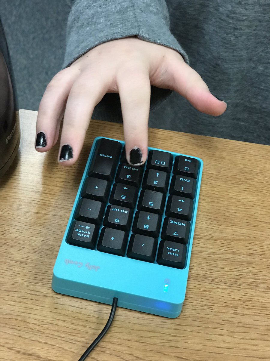CarterMSReads's tweet photo. It’s the little things in life... like a bright shiny new keypad for student IDs at checkout!! 🔢✅😊 #CMS_Lib https://t.co/HLramKwoB2