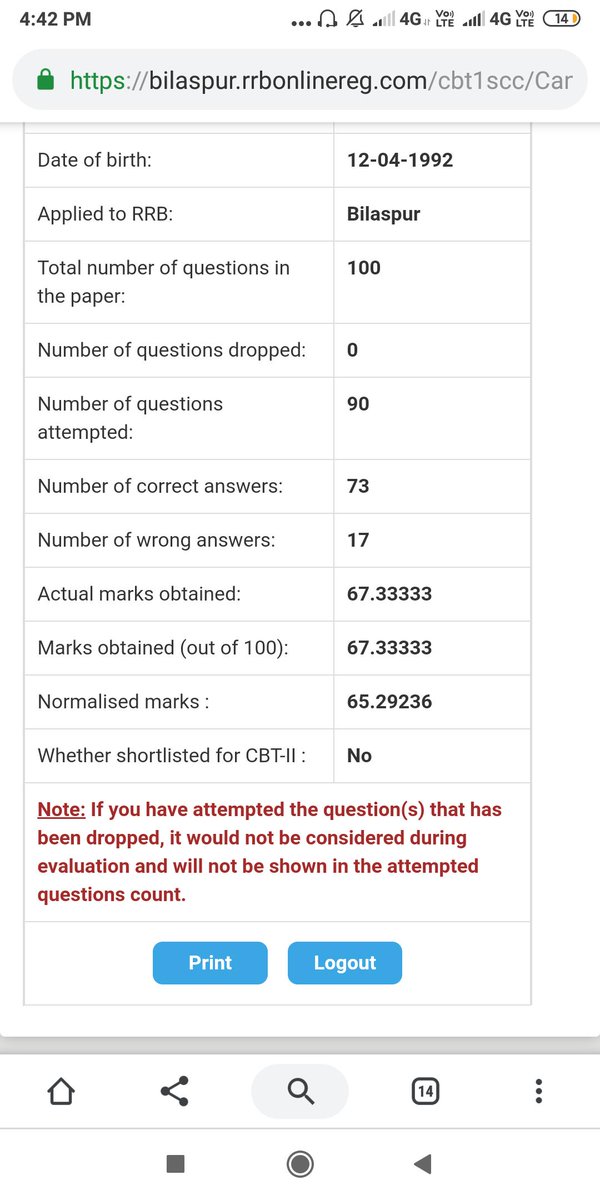 s0nu007's tweet photo. @RRB_Bilaspur #RRBJE #rrbjeresults @PiyushGoyal  @PiyushGoyalOffc  @PMOIndia @narendramodi 
Sir I got 67.33 Raw marks in cbt 1 rrb je but my normalised marks is 65.29 plz sir recheck my result. Everyone is getting more normalised marks and I got failed just bcuz of normalisation. https://t.co/scQpmQZEcz