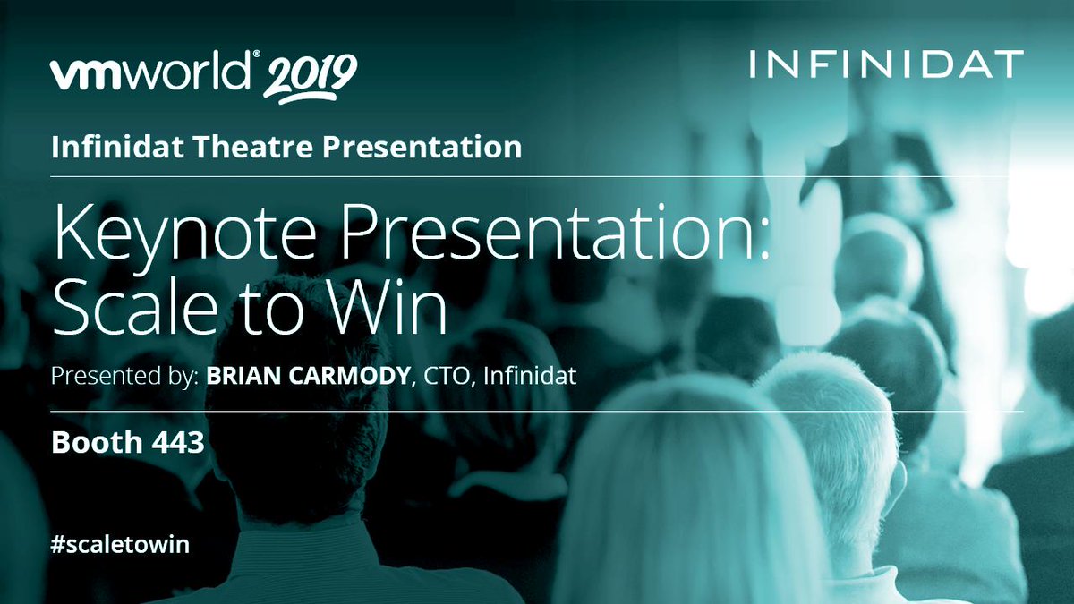 Infinidat's tweet photo. Meet us at #VMworld 2019 and get ready to ⛰ #ScaletoWin with Infinidat!

You're going to want to hear Infinidat CTO Brian Carmody's keynote address "Scale to Win: Reinventing Data Centers at Petabyte Scale to Enable Competitive Advantage." https://t.co/7ozwTrokE4 https://t.co/1oIPyY1Uri