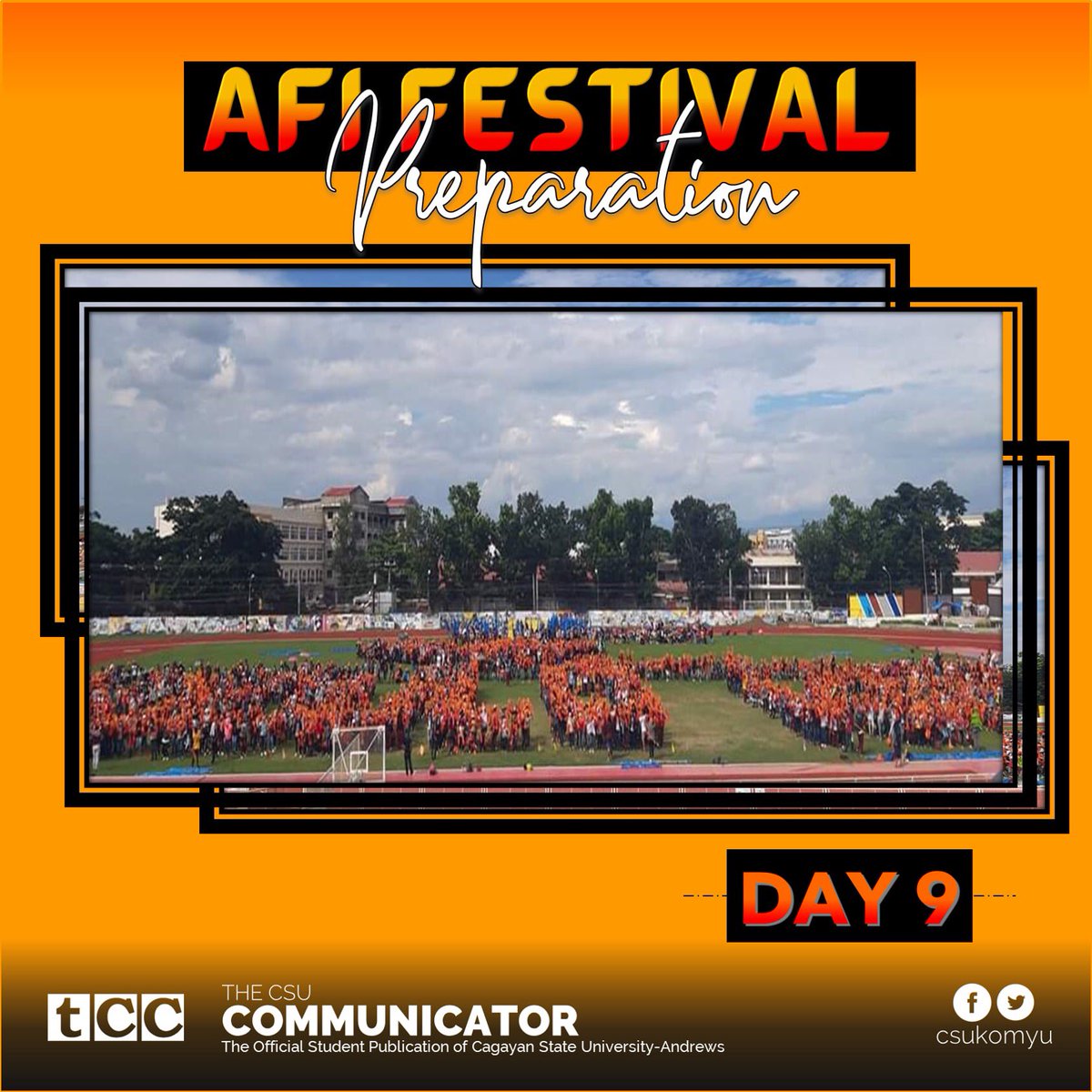 csukomyu's tweet photo. #AfiFestival | Day 9 of the performance preparation of Cagayan State University at Cagayan Sports Complex.
Photo: Prof. Jaypee Alegado https://t.co/5M2GFiXOcy