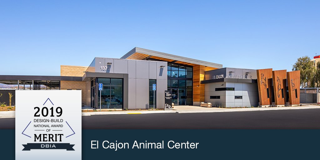 DBIAnational's tweet photo. Next up on the Merit Award Winners list is the @CityofElCajon Animal Shelter, the first design-build project for the city of El Cajon. Each decision on the project was made to provide maximum benefit for the animals visiting, and housed in, the shelter. https://t.co/xsXltuvjZp https://t.co/GYKQIaQhHi