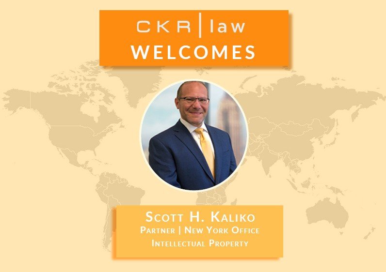 SCOTT KALIKO JOINS CKR LAW'S INTELLECTUAL PROPERTY PRACTICE IN NEW YORK
Blog Link ---> lnkd.in/dtN8s9Y
#CKRLaw #GlobalLawFirm #NewYork #NewPartner #IP #IntellectualProperty #Welcome Scott Kaliko
