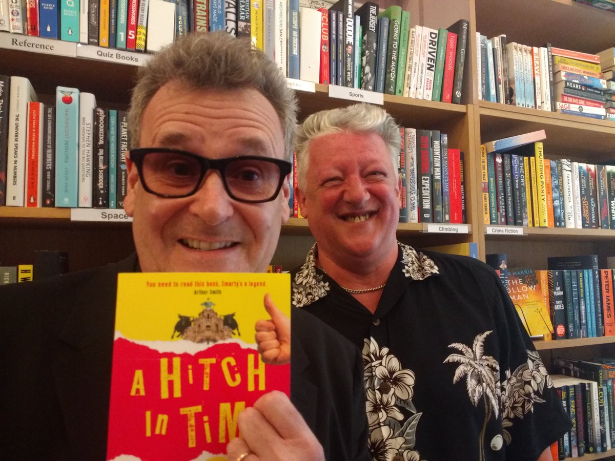 EdinBookshop's tweet photo. We're here with comedian Andy Smart to celebrate the launch of his book #AHitchInTime, drinks and a few familiar faces - do join us now before they head off to #edfringe2019 https://t.co/1rZUSoOTLU