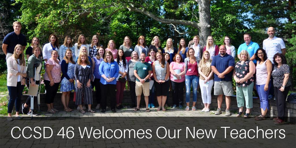 CCSD46's tweet photo. Today we welcomed thirty-eight (38!!) new teachers to the district!
We wish you all the warmest of welcomes to our D46 family! #OneDistrictOneDirection #OneD46 https://t.co/HjdvX7pkWe