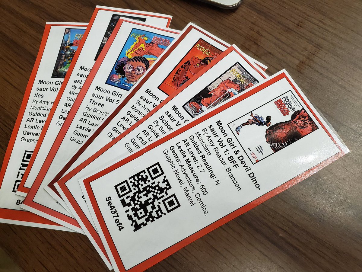 RafaeldEnriquez's tweet photo. @Flipgrid Moon Girl &amp; Devil Dinosaur monthly book club bookmarks are ready to go. I decided to do one series a month that will be an ongoing series discussion for all learners. Our next series will be Amulet. #firstdayprep #backtoschool #moongirlanddevildinosaur #flipgrid https://t.co/qri5VmhoJ3