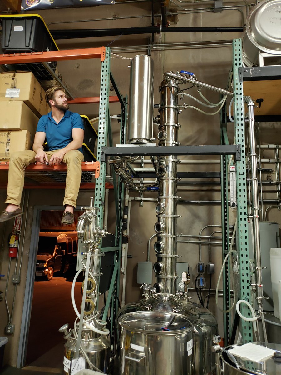 Just wrapped up the new vapor-path botanical extraction basket installation on our gin still at New Alchemy Distilling, added a (vacuum) jacketed column meant for cryoextraction. Perhaps some more work on the trap to come. #craftspirits #gin #northerncalifornia