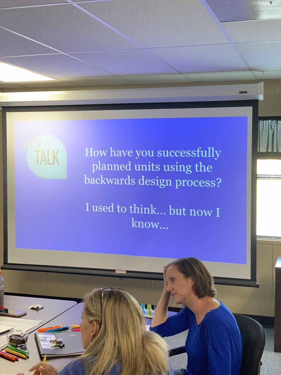 Let’s TALK about backwards design. How can you be more intentional with planning? Thank you <a href="/mariasolehannah/">Maria Hannah</a> and <a href="/CLaPlante17/">Chelsea LaPlante</a> for sharing! <a href="/wsisdschools/">White Settlement ISD</a> #empoweringbearsbhe