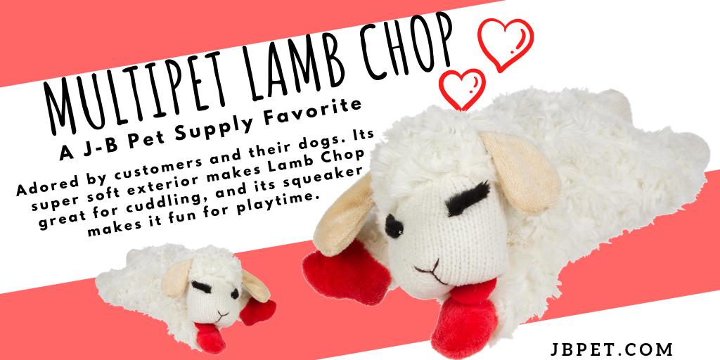 Shari Lewis' classic and beloved lamb is adored by customers and their dogs. Its super soft exterior makes Lamb Chop great for cuddling, and its squeaker makes it fun for playtime. Available in three sizes