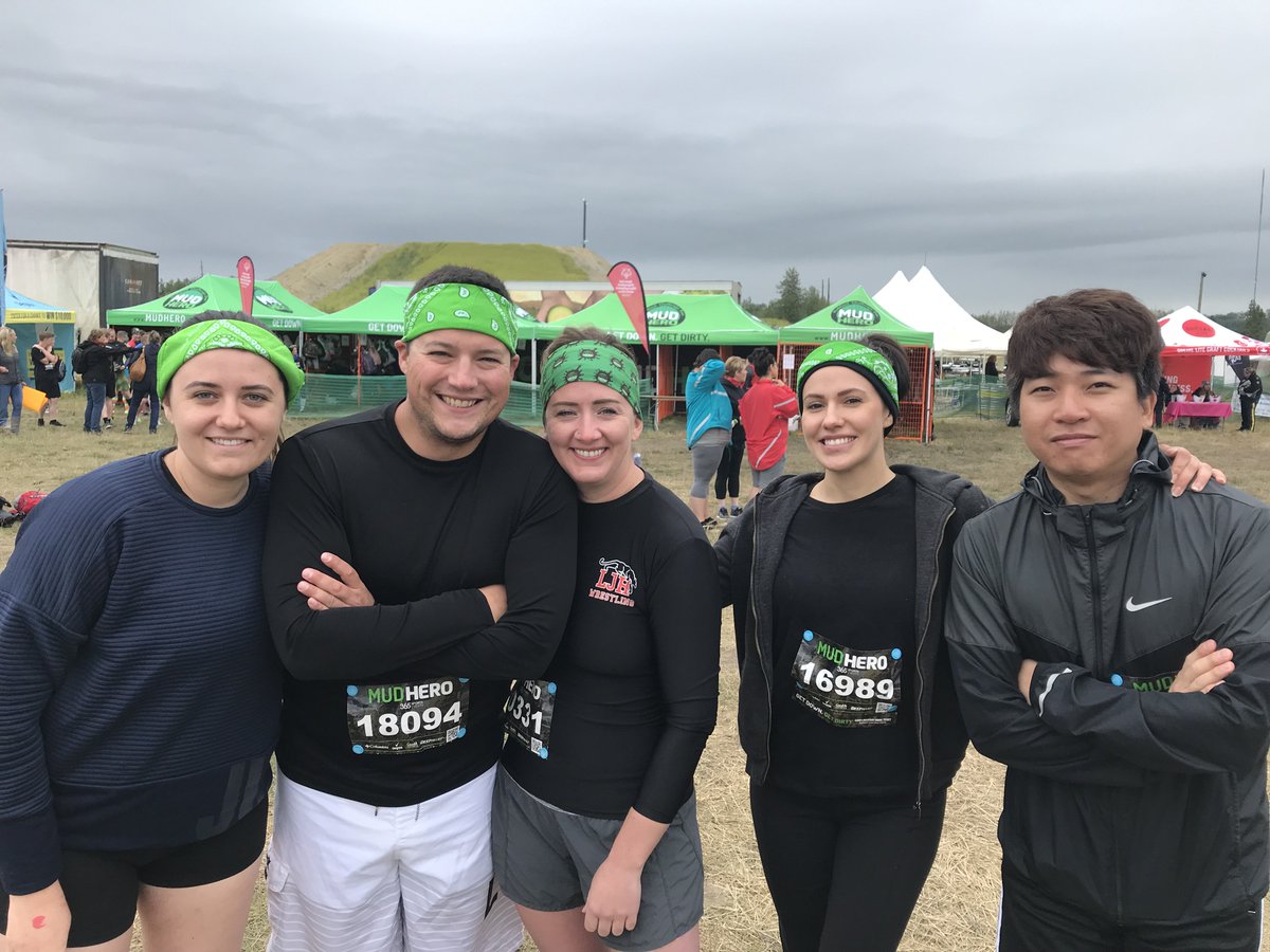 rkvisualization's tweet photo. Spotted: Team #RKV &amp; #RK slinging mud at the muddiest challenge ever! The gang got together to do a little team mud sliding, working their way through a 6K obstacle course of cargo nets and muddy lagoons. #TeamBonding #MudHero #Mudivation #StayMuddy   #goodtimes https://t.co/74kcNAD7vU