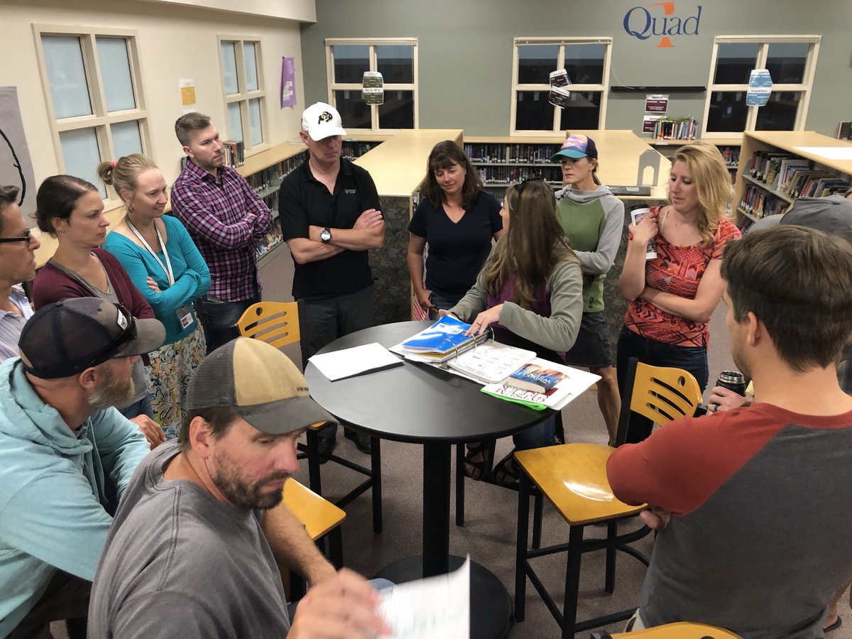 GCMSwolves's tweet photo. GCMS teachers have been hard at work getting ready for the year.  Here they are discussing #AVID binders schoolwide. #ecsrocks @eagleCOschools https://t.co/okZOV8UBXC