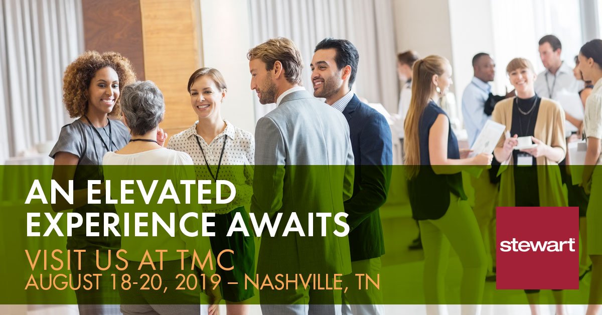StewartTitleCo's tweet photo. Stewart’s headed to Music City U.S.A. for @MtgCoop #TMCSummer2019 conference in Nashville. Stop by our VIP table as we press play on the topics of lending and eClosing. Plus, don’t miss out on discussions with Stewart’s own Rich Kuegler and Scott Gillen. See y’all in Nashville! https://t.co/rWYJuUnE33