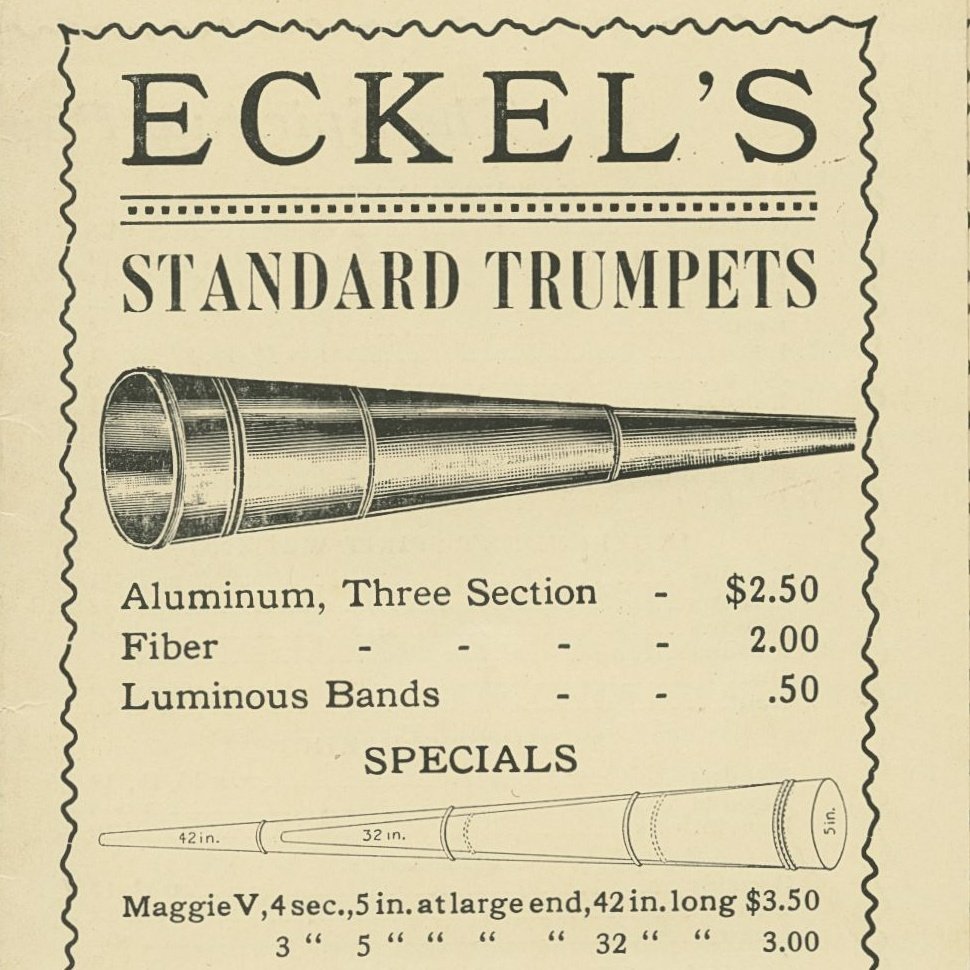 anthroscope's tweet photo. Thomas Lacey was a "Trumpet Medium" meaning that during his séances you could hear the voices of spirits coming through a foldable trumpet like the one pictured here. From @UWLibrary Maine's Pincock Collection. https://t.co/eMljC1gYtg