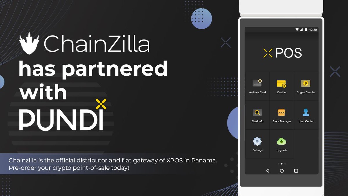 Chainzillaio's tweet photo. ChainZilla has established a new partnership with @PundiXLabs, becoming the official #XPOS distributor and fiat liquidity provider in Panama.

Leading the way for cryptocurrency point-of-sale adoption and regulation in Latin America.

#Blockchain #Pundix #BTC @FUNCTIONX_IO $NPXS https://t.co/tux7hx6CyI