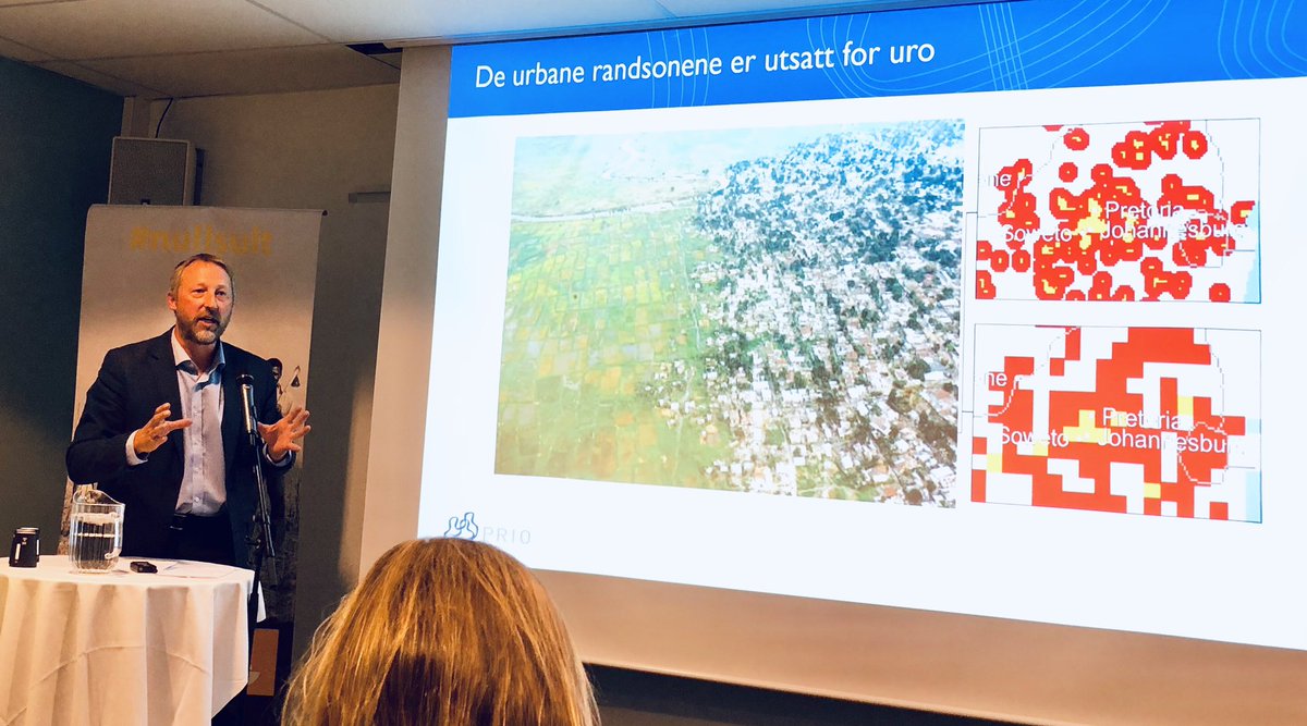 Veldig interessant fra Henrik Urdal fra @PRIOUpdates om behov for å satse på utvikling i verdens byer for trygg utvikling. Det gir bedre matsikkerhet og kan forebygge konflikt. <a href="/CaritasNorge/">Caritas Norge</a> @WFP_NO #nullsult