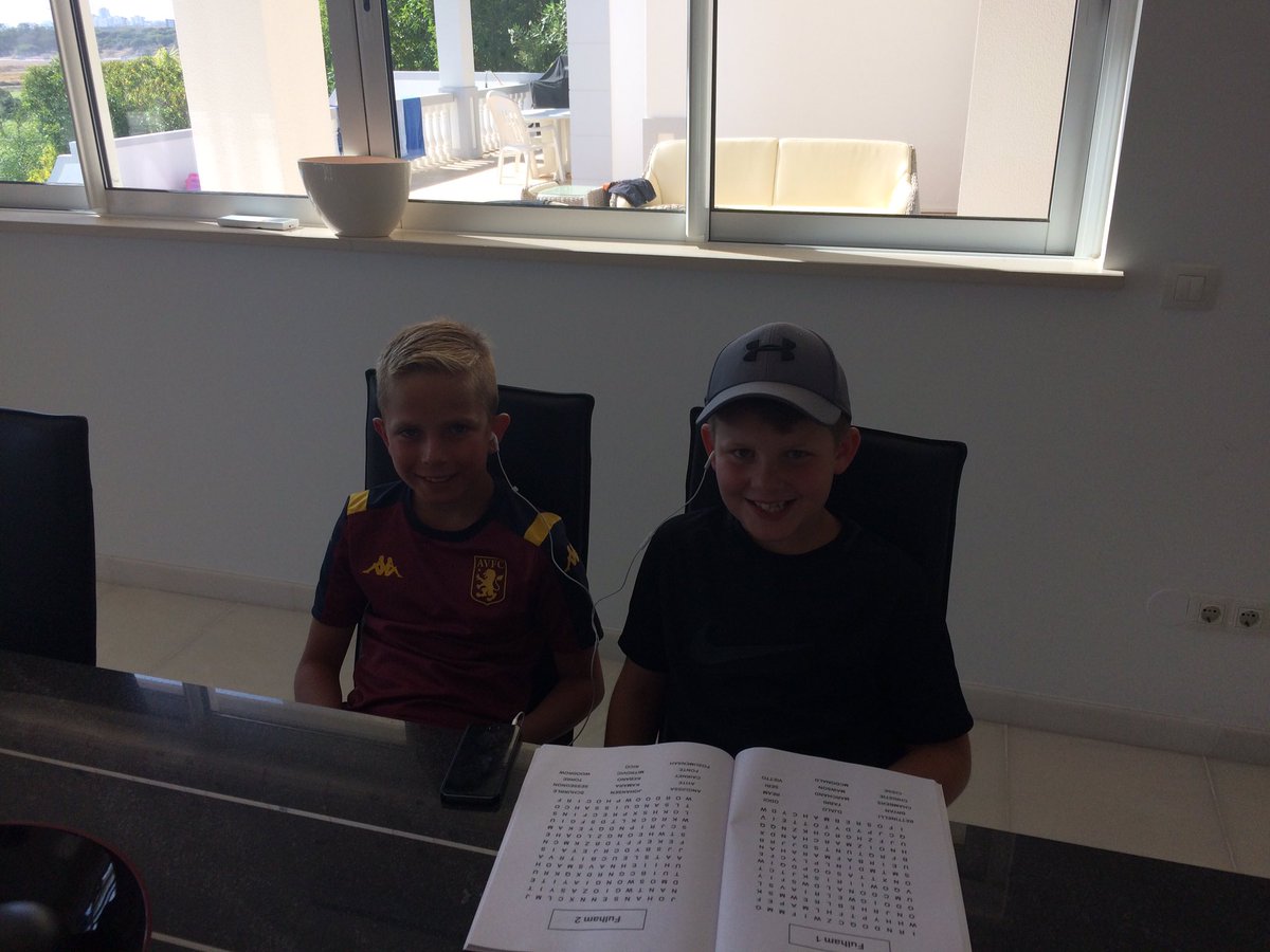 paul_brittan's tweet photo. @HollyfieldPri check out Harry Brittan and Max Jones chilling in the Villa with a good old fashioned word search! https://t.co/2IROkG9F92