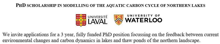 RM Couture (@couturerm) on Twitter photo New fully-funded #PhD position in my group studying #lake #carbon cycling in the #arctic - collab. between <a href="/ChimieUL/">ULaval Chemistry Department</a> <a href="/UWaterloo/">University of Waterloo</a> funded by <a href="/CRSNG_NSERC/">CRSNG / NSERC</a> new Climate Science program. Read more here: aquaticgeochemistry.ca/phd-scholarshi… New fully-funded #PhD position in my group studying #lake #carbon cycling in the #arctic - collab. between <a href="/ChimieUL/">ULaval Chemistry Department</a> <a href="/UWaterloo/">University of Waterloo</a> funded by <a href="/CRSNG_NSERC/">CRSNG / NSERC</a> new Climate Science program. Read more here: aquaticgeochemistry.ca/phd-scholarshi…