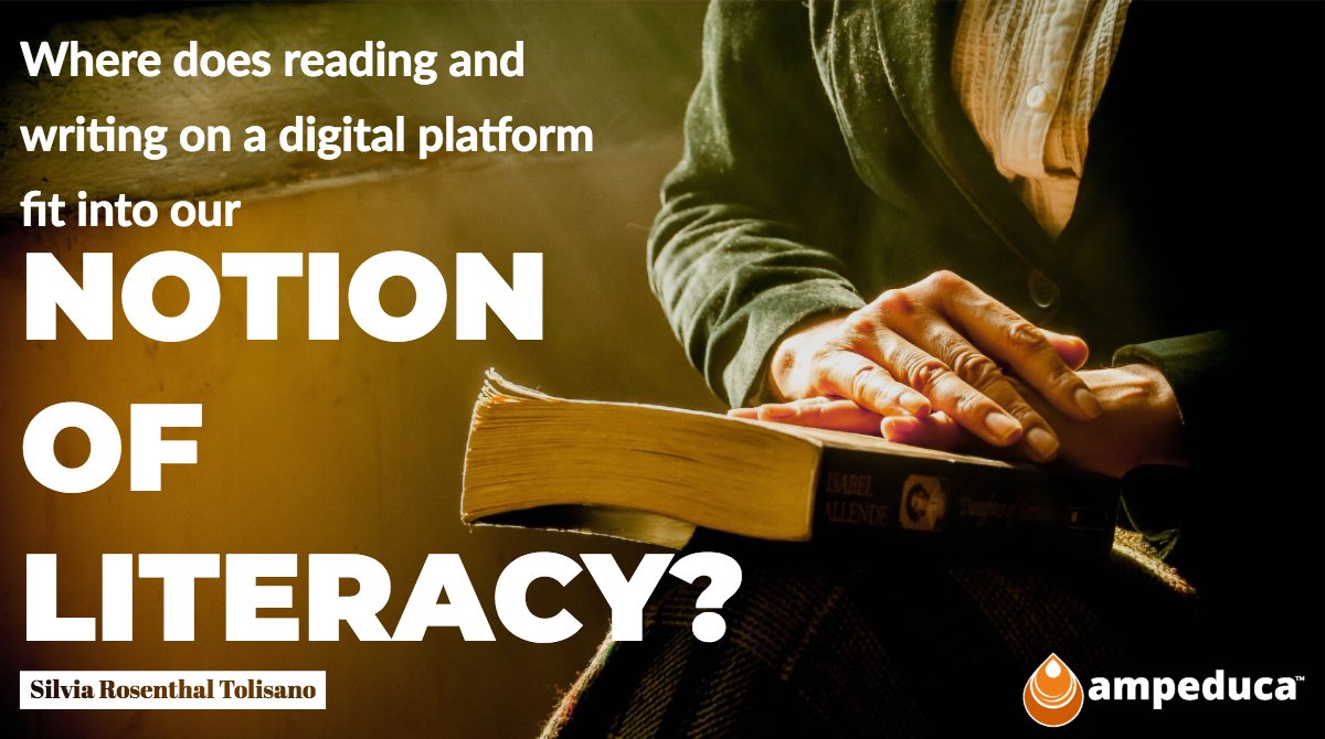 ampeduca's tweet photo. Where does reading and writing on a digital platform fit into our Notion of Literacy? Who is teaching this to our kids? Cross posted from @langwitches https://t.co/PUZTiD3KYV #ampeduca #amplifiEDU #nowliteracies #newforms #reading #writing #upgradeteaching https://t.co/tcR3iTrZec