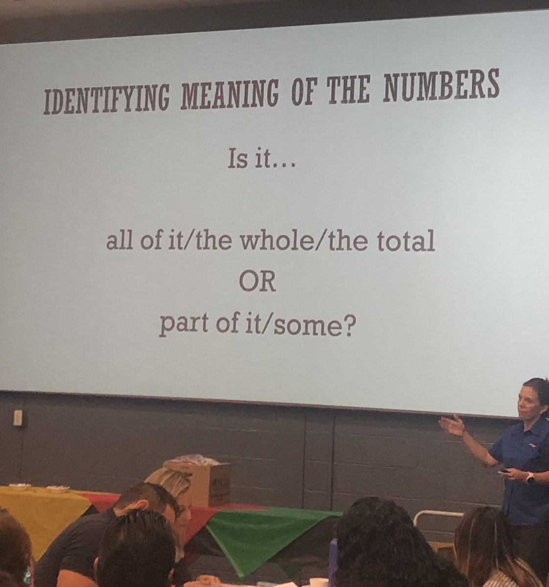 GPCandI's tweet photo. No to key words.  Think of this instead.  Get kids to ask themselves this question every time they see numbers in a word problem.  #GPPD2019 https://t.co/WQPMLxcAJi