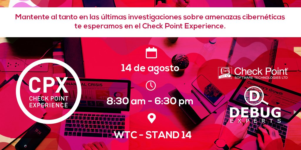 Debug_Experts's tweet photo. En un mundo donde los #ciberataques se encuentran en constante evolución, es importante estar actualizados.
Te invitamos al #CheckPointExperience donde tendrás la oportunidad de conocer los diferentes puntos de vista de los lideres en #ciberseguridad.
#CPX #ciberdefensa https://t.co/WOOlll5zjh