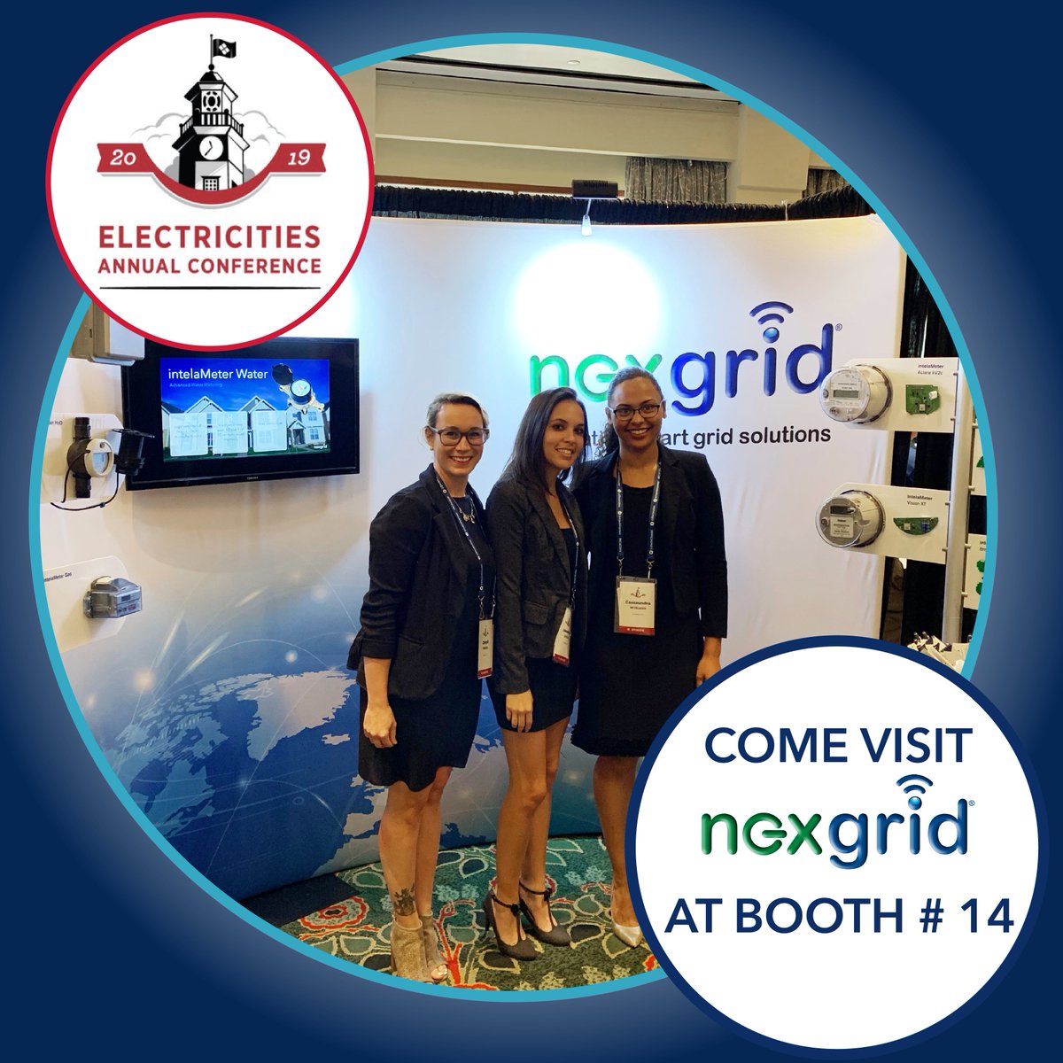 nexgrid's tweet photo. It’s @nexgrid's last day at the Annual @ElectriCitiesNC  Conference! 
Come visit us at Booth #14!
 #ECAC2019  #nexgrid #smartgrid #WilliamsburgVA https://t.co/sXkX6u9IrA