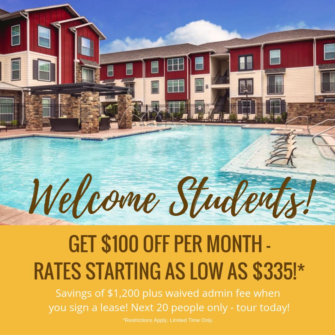 Welcome #mizzou students! Last minute leasing special, only 20 spots open to get our low rate - tour today!