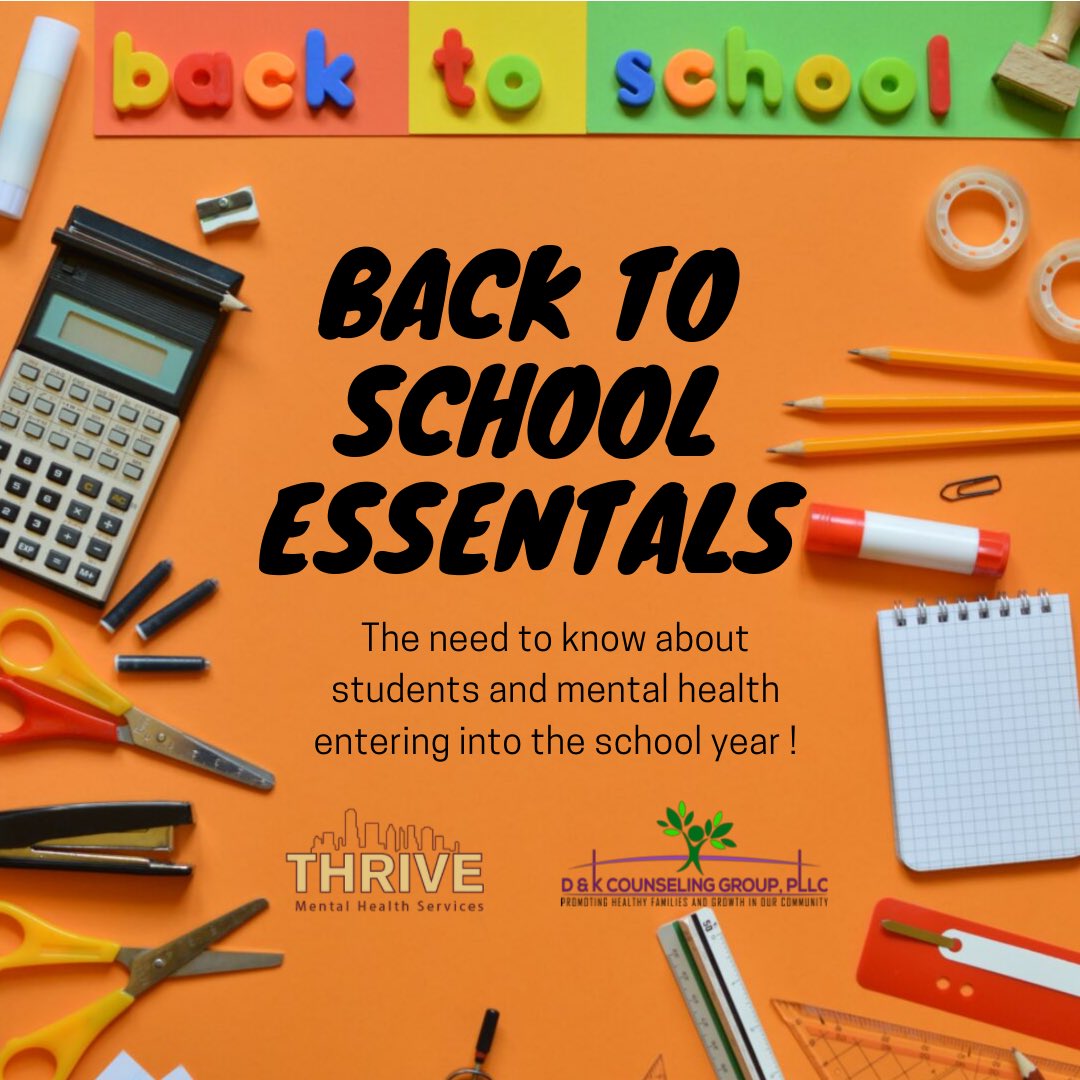 ThriveMental's tweet photo. Thats right! Thrive and @dkcounselinghou are going to be giving  important information about students adjusting to the new school year. Check us out all next week on IGTV. You won’t want to miss this information! 📚 https://t.co/mGqnQp3uCd