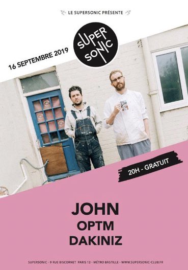Dakiniz_Music's tweet photo. Ça va swinguer le 16 septembre au @SUPERSONICparis avec @JOHNTIMESBYTWO et #OPTM ! 🎺🥁🍌 https://t.co/5eorspHnZZ https://t.co/pchbVo2AH0