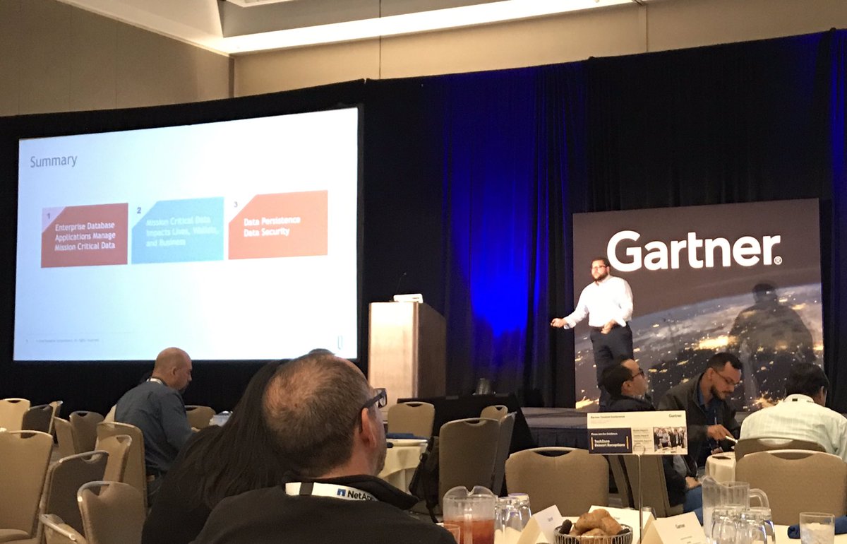 gmaggiolino's tweet photo. #InterSystems Joe Carroll takes the stage at #GartnerCatalyst to talk about containers for enterprise applications. #IRIS #powerbehindwhatmatters #containers https://t.co/3FXVCsYAMM
