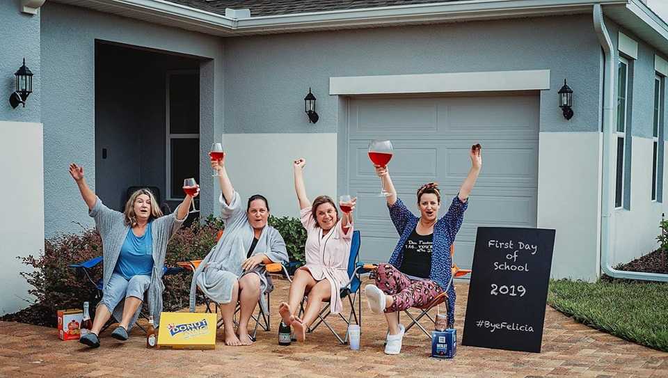 WESH's tweet photo. ‘We’ll be juuuuuuust fine’: Central Florida moms celebrate back-to-school with hilarious photos https://t.co/7MopYAoPTv https://t.co/r6VCJAhNDu