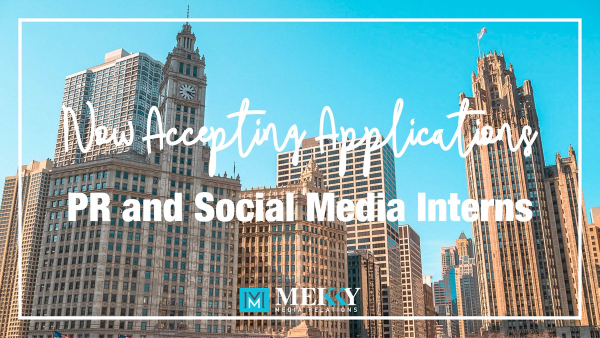 carleighrine's tweet photo. My @MekkyMedia team is immediately hiring for fall #PRinterns. Undergrad and post-grad opportunities available! Contact me or send resumes to recruiting@mekkymedia.com
@CMNDePaul @LoyolaPRSSA @DePaulPRSSA @ColumbiaChi
—
#pr #PublicRelations #interns #chicagointernship #chicago https://t.co/KwJG4kIZv6