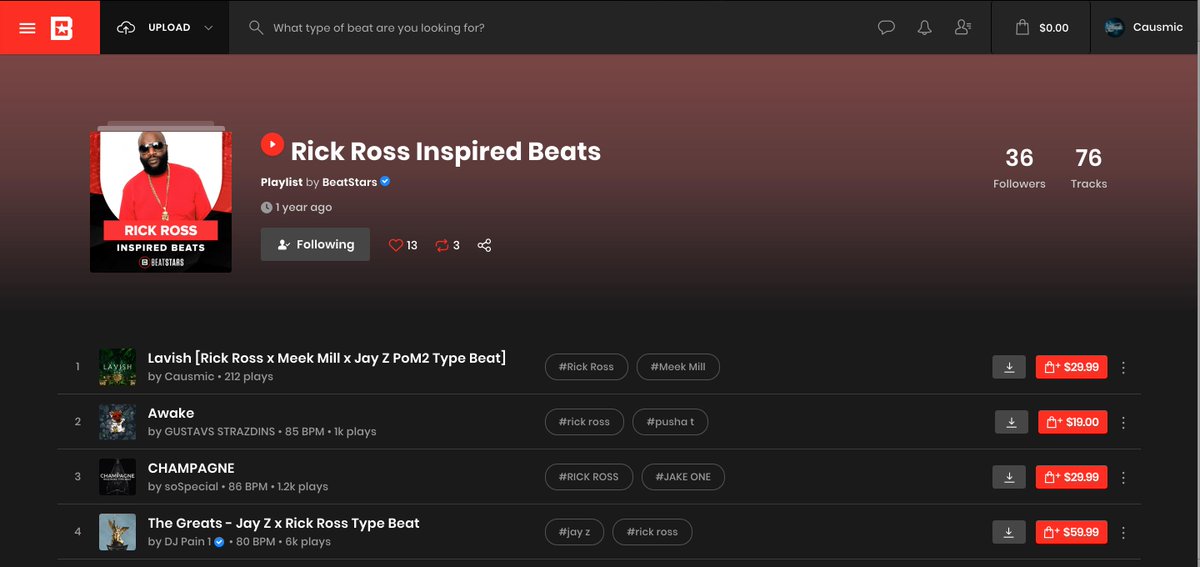 Shoutout <a href="/BeatStars/">BeatStars</a> for adding my Lavish beat to their Rick Ross Inspired Beats playlist. Go peep some beats on there if you have a moment and bump that Port of Miami 2 for some 🔥 #POM2

beatstars.com/playlists/1882…