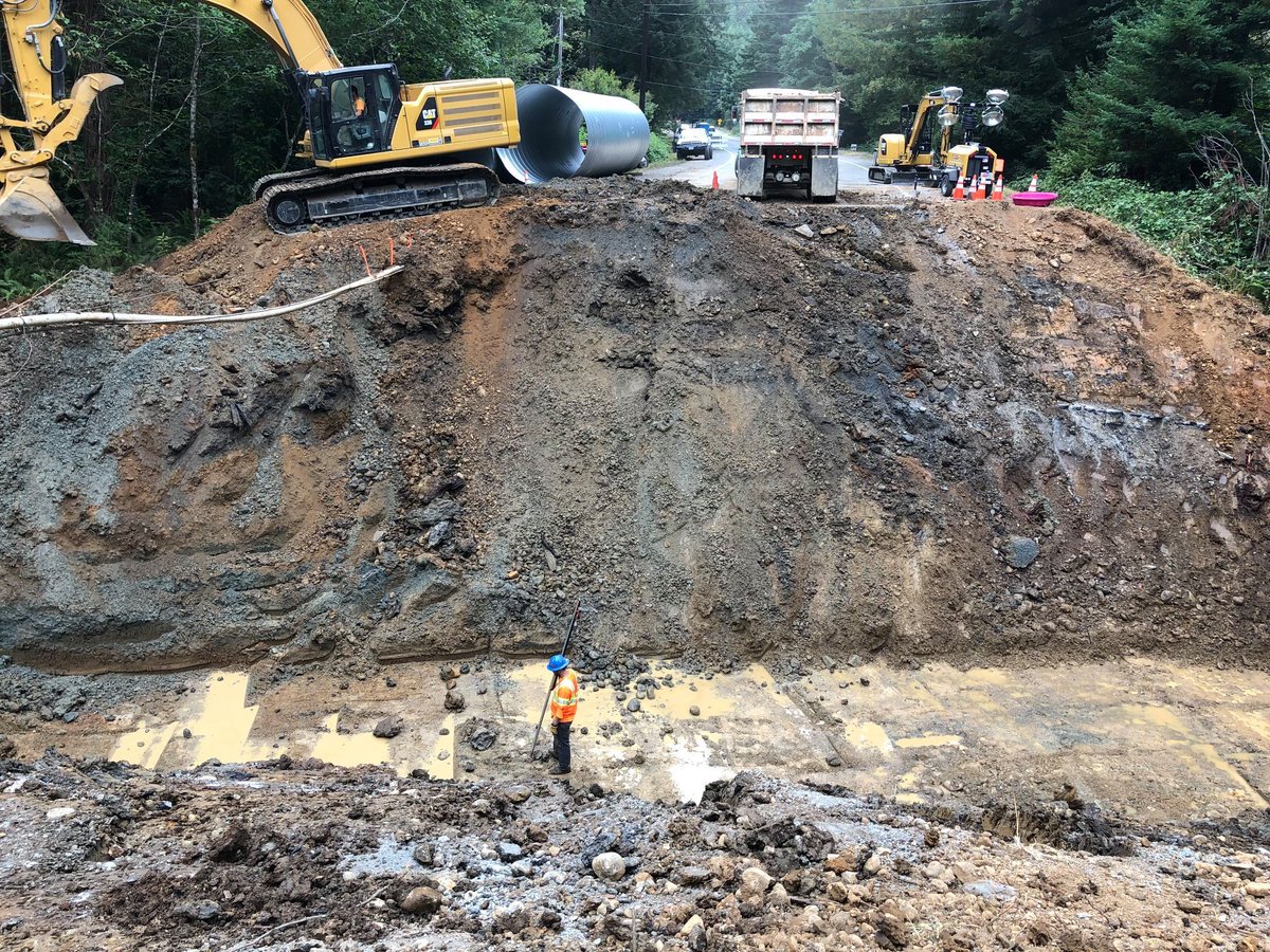CaltransDist1's tweet photo. Route 197 in Del Norte County is now open to one-way traffic control a few miles from the U.S. 101 junction after a culvert replacement was expected to keep the highway closed through Friday. Check out the before and after photos below. Our crews did a great job! 👏 https://t.co/y9U5z0p8Ud