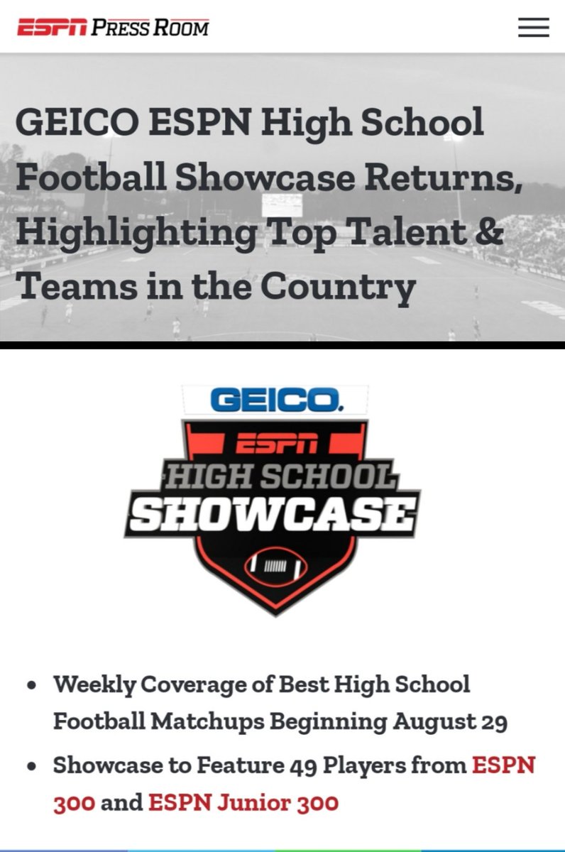SteepDiesel's tweet photo. I am honored to announce the #MAADMen of De Smet have been selected to play in ESPN's nationally televised GEICO ESPN High School Football Showcase (8pm 9/20 ESPN2)! This is a great opportunity for our football program, our community, &amp; the city of STL! #MAADMen @DeSmetJesuitHS https://t.co/tc8Nbj3oWj