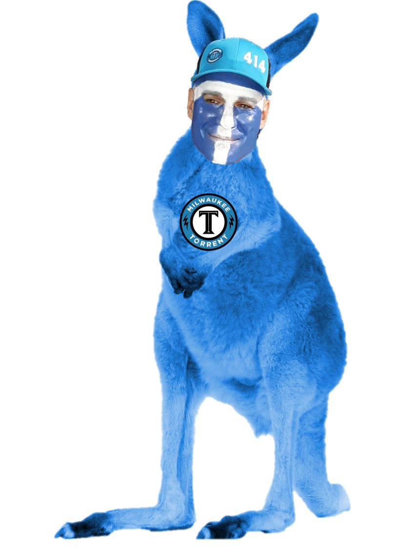mkeFlood's tweet photo. Maybe we'll just buy @TORRENT_FLAGMAN a costume instead. #BlueKangaroo https://t.co/Lj59f5XeOL